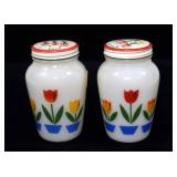 Vintage Fire-King Tulip Salt & Pepper
