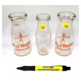 Lot: 3 Glass Milk Jars, "A.J. Tarr Geneva, N.Y."
