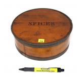 Antique Round Wooden Pantry Spice Box Set