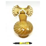 Fenton Ruffled Glass top Vase, 11" H.