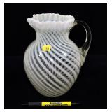 Fenton Ruffle top Pitcher, 9" H.