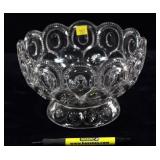 Pressed Glass Compote Bowl, 8.5" Diameter, 5" H.
