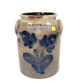 N. Clark & Co. Lyons 2 Gal. decortaed crock, as is
