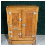 Hudson Oak Ice Box, on casters,