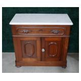 Victorian Walnut Marble top Commode