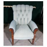 Victorian Eastlake Walnut Framed Button-Tuck Chair