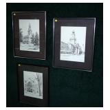 Set of 3 Buffalo, NY signed print by T. Sgovio,