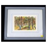 12 1/2" x 15 1/2" framed watercolor, signed