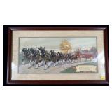 13" x 22 1/2" framed Genesee Beer print, Clydsdale