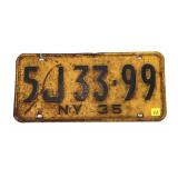 Pair of 1935 New York license plates