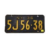 Pair of 1936 New York license plates