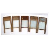 Lot: Vintage wooden washboards, 5 pcs,