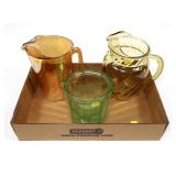 Lot: 2 Glass Pitchers and Glass bucket