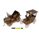 Lot: 2 Wind up Antique Car Music Boxes