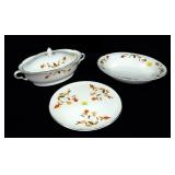 Lot: 3 Hall Autumn Leaf serving pcs,