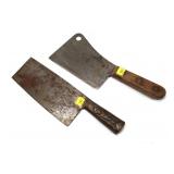 Lot: 2 vintage cleavers, 1 Case XX & Three Arms