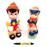 Lot: 2 Vintage Pinocchio Plastic Banks
