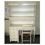 2 pc. desk with bookcase top and chair: