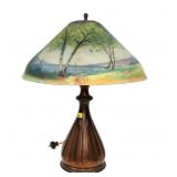 Pairpoint Reverse painted lamp, 17.5" Shade,
