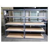 2 sections of shelving,