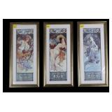 Set of 3 framed prints, 15" x 17"