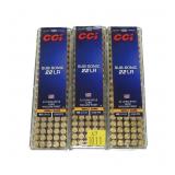 3- Cases of CCI .22 LR Sub-Sonic cartridges, 100