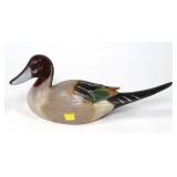 Wooden carved pintail duck decoy