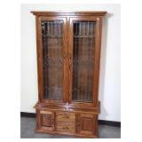 Oak Custom Made 2pc. Gun Cabinet,