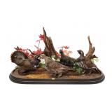 Four Grouse Taxidermy Mount,