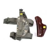 Lot, Alessi 239 leather holster and digital camo