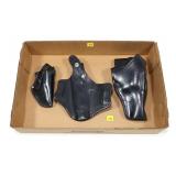 Lot, 3 leather holsters: S & W B30 34, Action