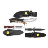 Lot: 3 hunting knives,