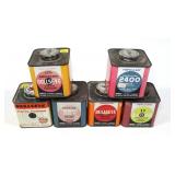 Lot: 6 Vintage Hercules Powder Tins