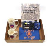 Lot: Army 98th Division items and cleaning kit