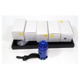 Lot: 5 Magnetic Base Blue Beacon lights,