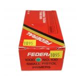 Case of 1,000 Federal No. 100 small pistol primers
