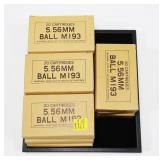 12- Boxes of 5.56mm Ball 193 cartridges,