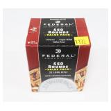Box of 550 rounds of Federal .22 LR hollow point