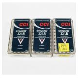 3- Cases of CCI .22 LR Stinger hollow point