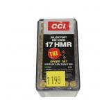 Case of CCI .17 HMR hollow point cartridges, 50