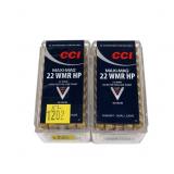 2- Cases of CCI .22 Mag hollow point cartridges -