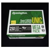 250 Rd. mega pack of 9mm Luger 115-grain FMJ