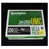 250 Rd. mega pack of Remington 9mm Luger 115-grain