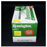 100 Rd. box of .45 auto 230-grain JHP cartridges,