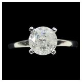 14K White gold round brilliant cut diamond