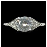 Platinum prong set round brilliant cut diamond