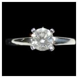 Platinum claw set round brilliant cut diamond