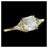 10K Yellow gold cushion cut salt and pepper