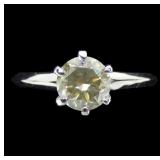 14K White gold claw set round brilliant cut