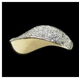 514K Yellow gold band with thirty-two pave set